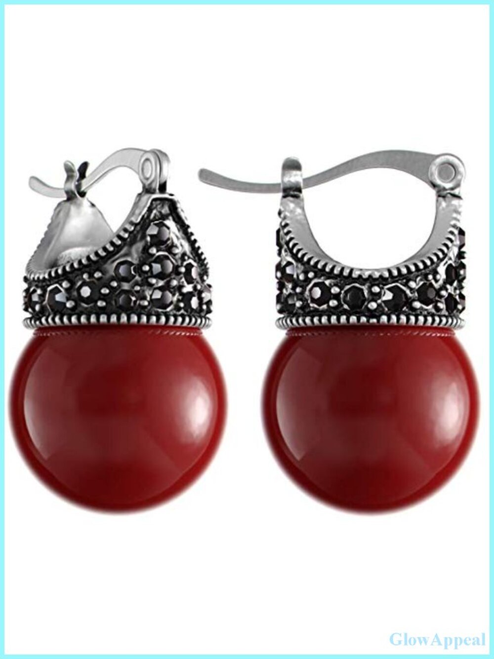 Glass Pearl Drop Earrings Crystal Accent Crown Shape Wedding Bridal Jewelry